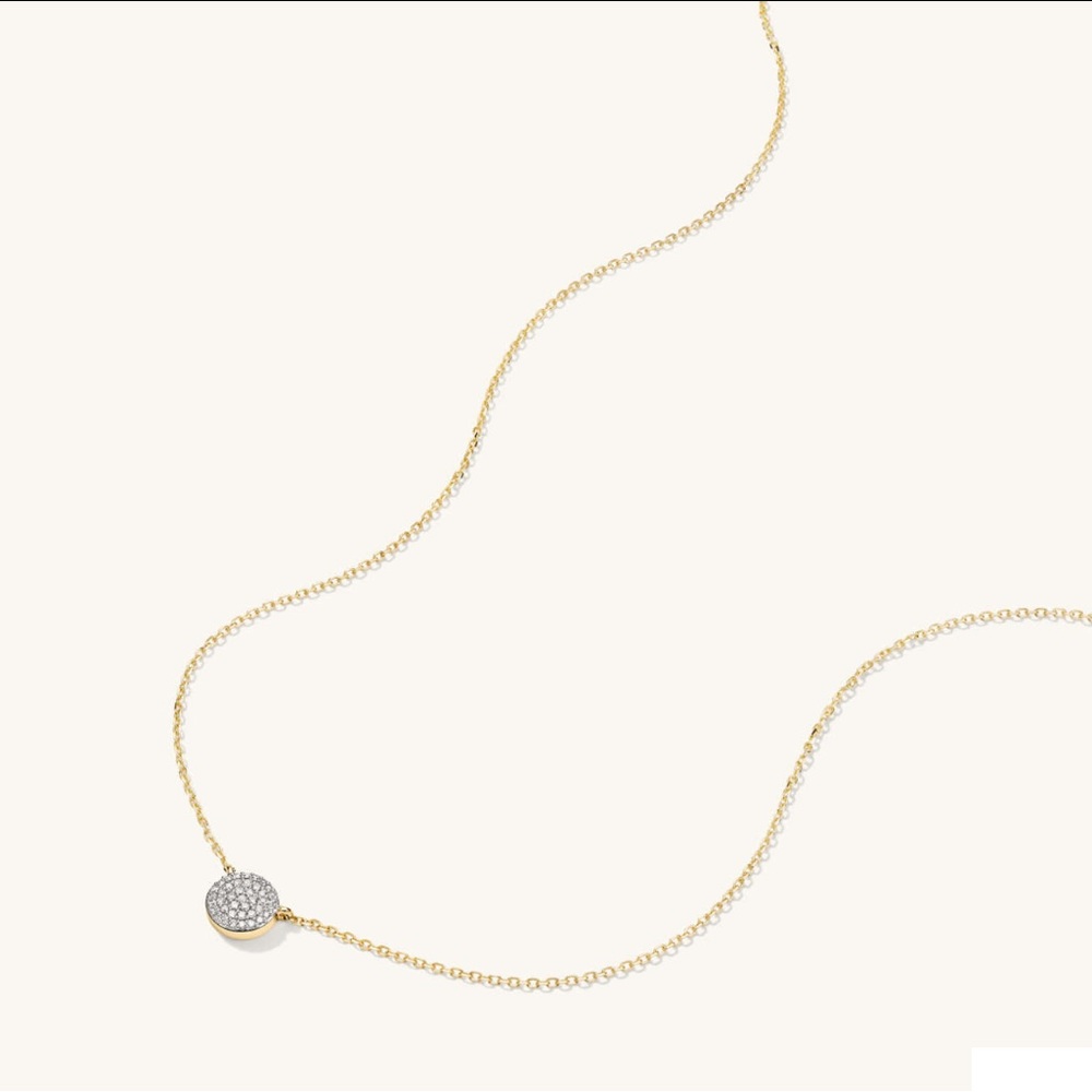 Mejuri Large Pavé Diamond Round Necklace